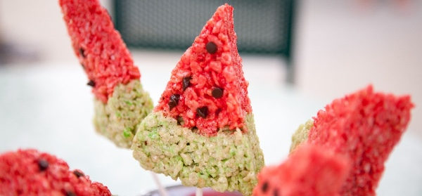 watermelon rice crispy treats